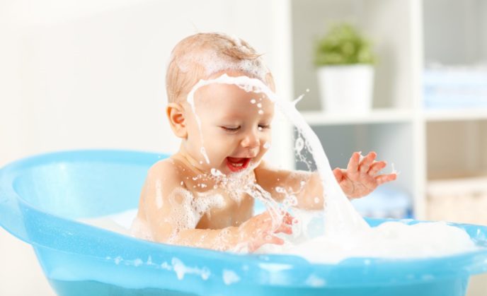 In the bath - Up at Busy Bees